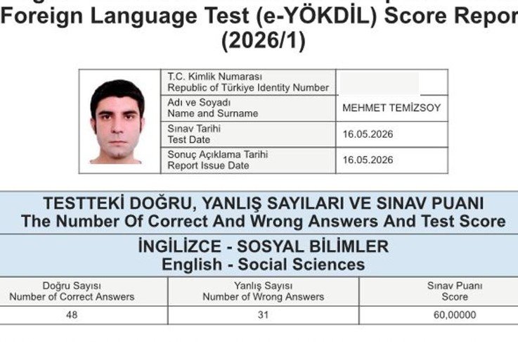 e-YÖKDİL 2026/3 Sonuçları Açıklandı 2 e-YÖKDİL 2026/3 Sonuçları